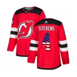 New Jersey Devils #4 Scott Stevens Authentic Red USA Flag Fashion Hockey Jersey