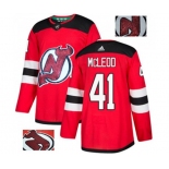 New Jersey Devils #41 Michael McLeod Authentic Red Fashion Gold Hockey Jersey