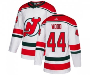 New Jersey Devils #44 Miles Wood Authentic White Alternate Hockey Jersey