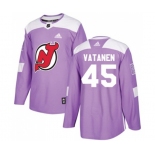 New Jersey Devils #45 Sami Vatanen Authentic Purple Fights Cancer Practice Hockey Jersey