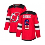 New Jersey Devils #6 Andy Greene Authentic Red USA Flag Fashion Hockey Jersey