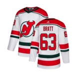 New Jersey Devils #63 Jesper Bratt Authentic White Alternate Hockey Jersey