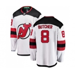 New Jersey Devils #8 Will Butcher Fanatics Branded White Away Breakaway Hockey Jersey