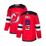 New Jersey Devils #9 Taylor Hall Authentic Red USA Flag Fashion Hockey Jersey