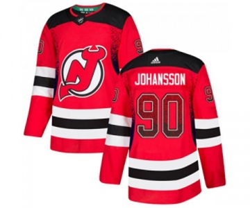 New Jersey Devils #90 Marcus Johansson Authentic Red Drift Fashion Hockey Jersey