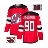 New Jersey Devils #90 Marcus Johansson Authentic Red Fashion Gold Hockey Jersey