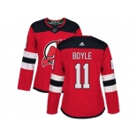 Women Adidas New Jersey Devils #11 Brian Boyle Red Home Authentic Stitched NHL Jersey