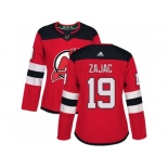 Women Adidas New Jersey Devils #19 Travis Zajac Red Home Authentic Stitched NHL Jersey