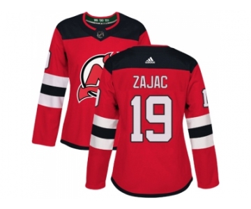 Women Adidas New Jersey Devils #19 Travis Zajac Red Home Authentic Stitched NHL Jersey