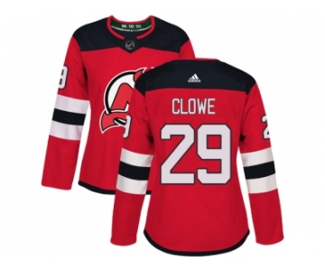 Women Adidas New Jersey Devils #29 Ryane Clowe Red Home Authentic Stitched NHL Jersey