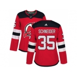 Women Adidas New Jersey Devils #35 Cory Schneider Red Home Authentic Stitched NHL Jersey