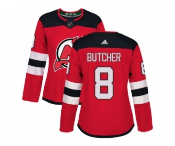 Women Adidas New Jersey Devils #8 Will Butcher Red Home Authentic Stitched NHL Jersey