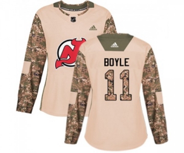 Women New Jersey Devils #11 Brian Boyle Authentic Camo Veterans Day Practice Hockey Jersey