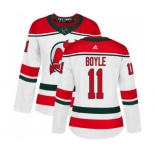 Women New Jersey Devils #11 Brian Boyle Authentic White Alternate Hockey Jersey