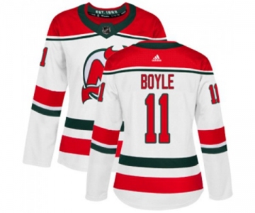 Women New Jersey Devils #11 Brian Boyle Authentic White Alternate Hockey Jersey