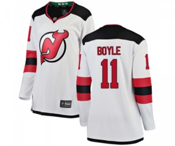 Women New Jersey Devils #11 Brian Boyle Fanatics Branded White Away Breakaway Hockey Jersey