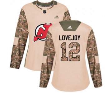 Women New Jersey Devils #12 Ben Lovejoy Authentic Camo Veterans Day Practice Hockey Jersey