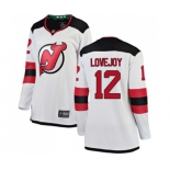 Women New Jersey Devils #12 Ben Lovejoy Fanatics Branded White Away Breakaway Hockey Jersey