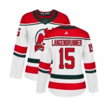 Women New Jersey Devils #15 Jamie Langenbrunner Authentic White Alternate Hockey Jersey