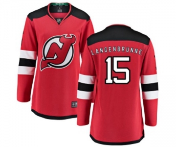 Women New Jersey Devils #15 Jamie Langenbrunner Fanatics Branded Red Home Breakaway Hockey Jersey