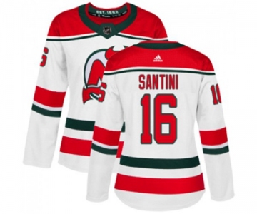 Women New Jersey Devils #16 Steve Santini Authentic White Alternate Hockey Jersey