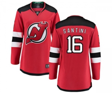 Women New Jersey Devils #16 Steve Santini Fanatics Branded Red Home Breakaway Hockey Jersey