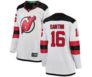 Women New Jersey Devils #16 Steve Santini Fanatics Branded White Away Breakaway Hockey Jersey