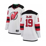 Women New Jersey Devils #19 Travis Zajac Fanatics Branded White Away Breakaway Hockey Jersey