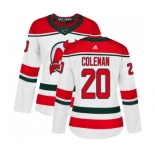 Women New Jersey Devils #20 Blake Coleman Authentic White Alternate Hockey Jersey