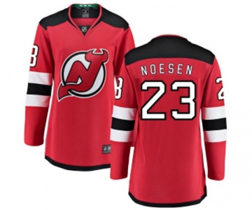 Women New Jersey Devils #23 Stefan Noesen Fanatics Branded Red Home Breakaway Hockey Jersey