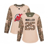 Women New Jersey Devils #25 Mirco Mueller Authentic Camo Veterans Day Practice Hockey Jersey