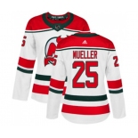 Women New Jersey Devils #25 Mirco Mueller Authentic White Alternate Hockey Jersey