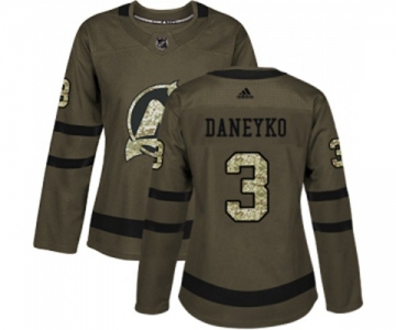 Women New Jersey Devils #3 Ken Daneyko Authentic Green Salute to Service Hockey Jersey