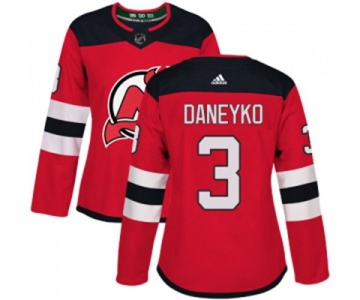 Women New Jersey Devils #3 Ken Daneyko Authentic Red Home Hockey Jersey