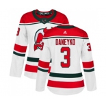 Women New Jersey Devils #3 Ken Daneyko Authentic White Alternate Hockey Jersey