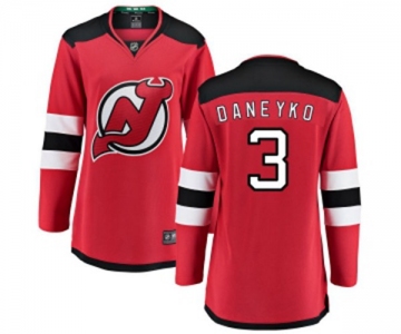 Women New Jersey Devils #3 Ken Daneyko Fanatics Branded Red Home Breakaway Hockey Jersey