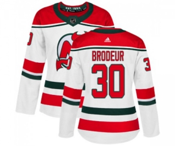 Women New Jersey Devils #30 Martin Brodeur Authentic White Alternate Hockey Jersey