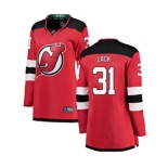 Women New Jersey Devils #31 Eddie Lack Fanatics Branded Red Home Breakaway Hockey Jersey