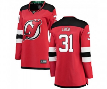 Women New Jersey Devils #31 Eddie Lack Fanatics Branded Red Home Breakaway Hockey Jersey