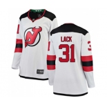 Women New Jersey Devils #31 Eddie Lack Fanatics Branded White Away Breakaway Hockey Jersey