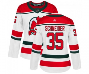 Women New Jersey Devils #35 Cory Schneider Authentic White Alternate Hockey Jersey