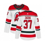 Women New Jersey Devils #37 Pavel Zacha Authentic White Alternate Hockey Jersey