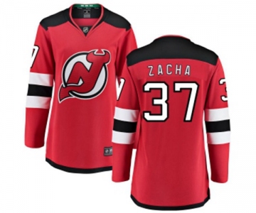 Women New Jersey Devils #37 Pavel Zacha Fanatics Branded Red Home Breakaway Hockey Jersey