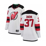 Women New Jersey Devils #37 Pavel Zacha Fanatics Branded White Away Breakaway Hockey Jersey