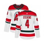 Women New Jersey Devils #4 Scott Stevens Authentic White Alternate Hockey Jersey