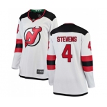 Women New Jersey Devils #4 Scott Stevens Fanatics Branded White Away Breakaway Hockey Jersey