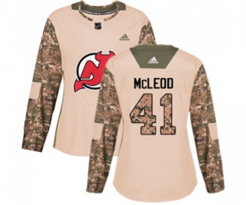 Women New Jersey Devils #41 Michael McLeod Authentic Camo Veterans Day Practice Hockey Jersey