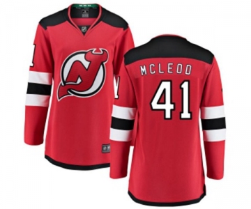 Women New Jersey Devils #41 Michael McLeod Fanatics Branded Red Home Breakaway Hockey Jersey