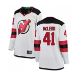 Women New Jersey Devils #41 Michael McLeod Fanatics Branded White Away Breakaway Hockey Jersey