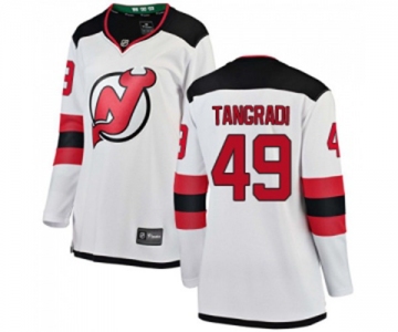 Women New Jersey Devils #49 Eric Tangradi Fanatics Branded White Away Breakaway Hockey Jersey